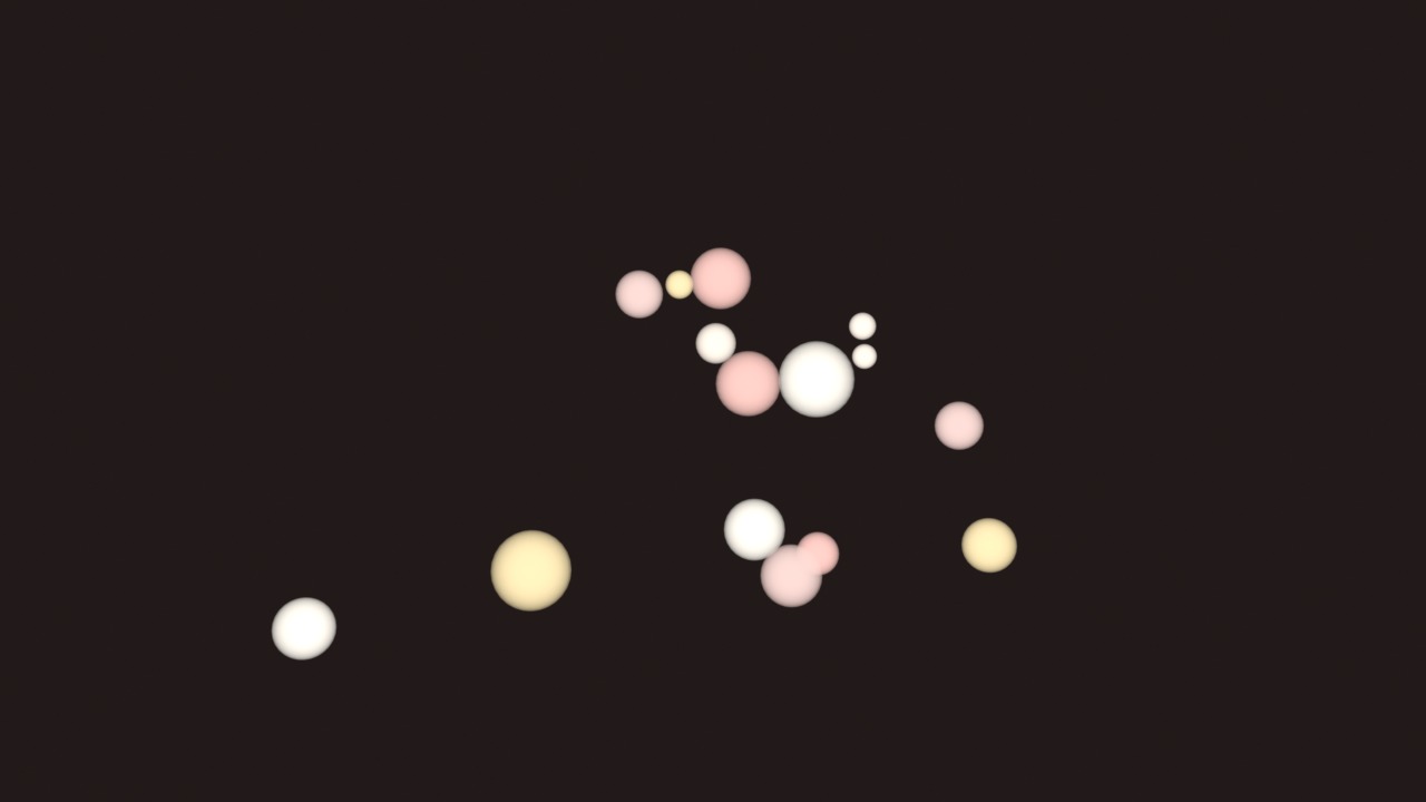Abstract rose and gold points of light on a dark field, evoking stage lighting.